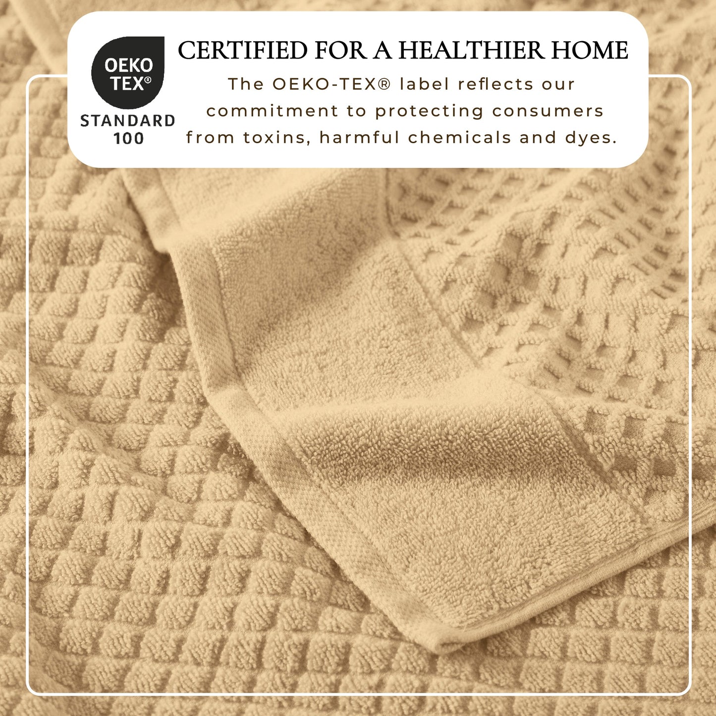 Cotton Diamond Waffle Weave Bath Towel Set