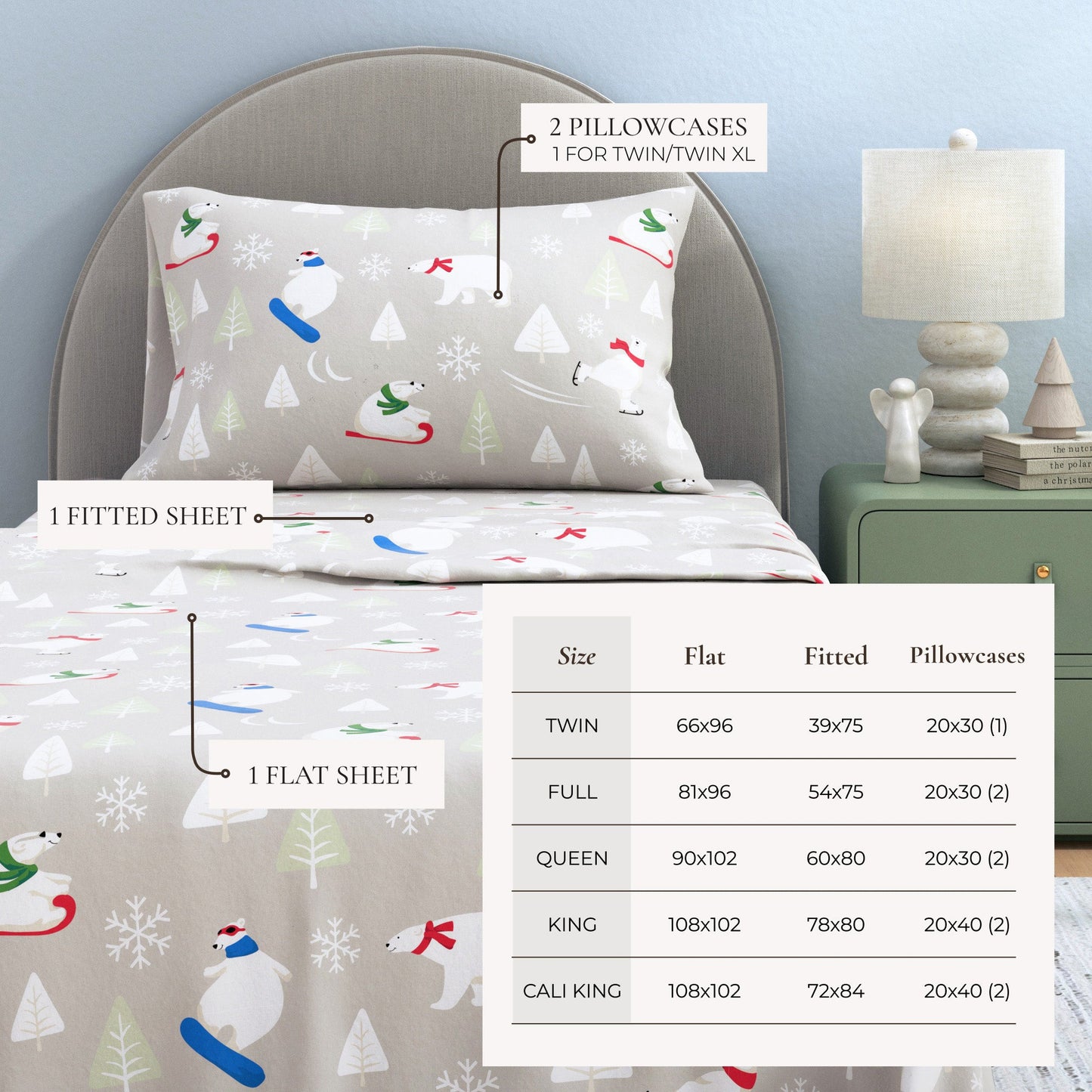 Classic Turkish Cotton Flannel Sheet and Pillow