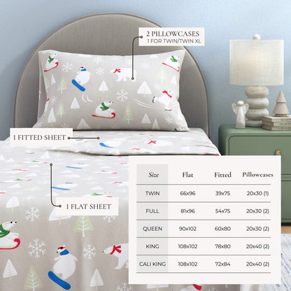Classic Turkish Cotton Flannel Sheet and Pillow