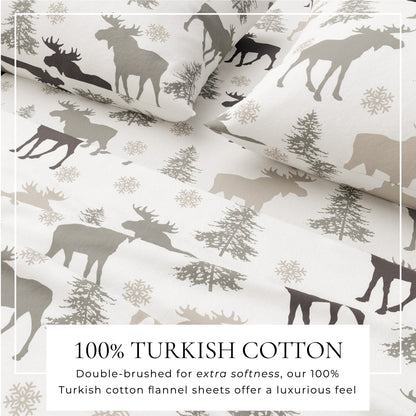 Classic Turkish Cotton Flannel Sheet and Pillow