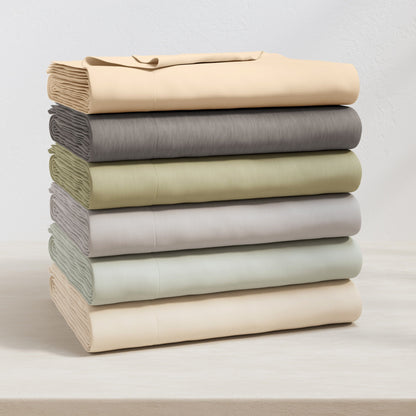 Heathered Jersey and Cotton Blend Bed Sheets