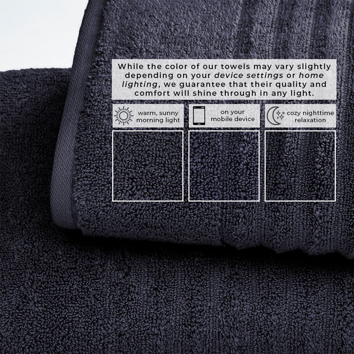 Luxury Combed Cotton and Ribbed Bath Towels