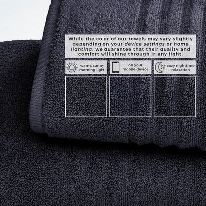 Luxury Combed Cotton and Ribbed Bath Towels