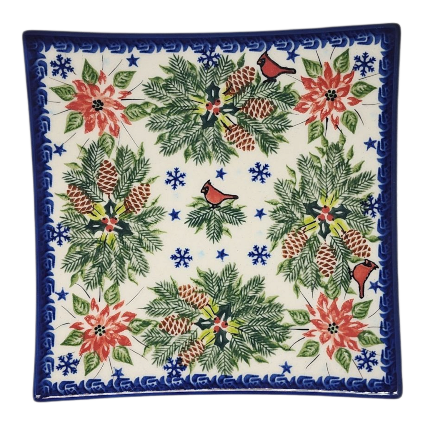 Assiette à toffee en faïence polonaise - Motif Harmonie des Fêtes