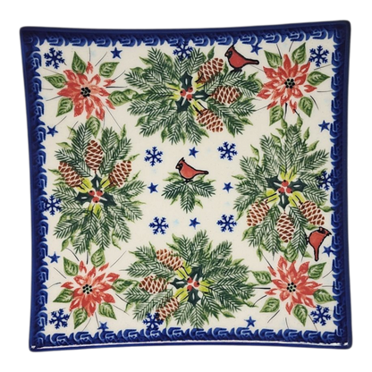 Assiette à toffee en faïence polonaise - Motif Harmonie des Fêtes