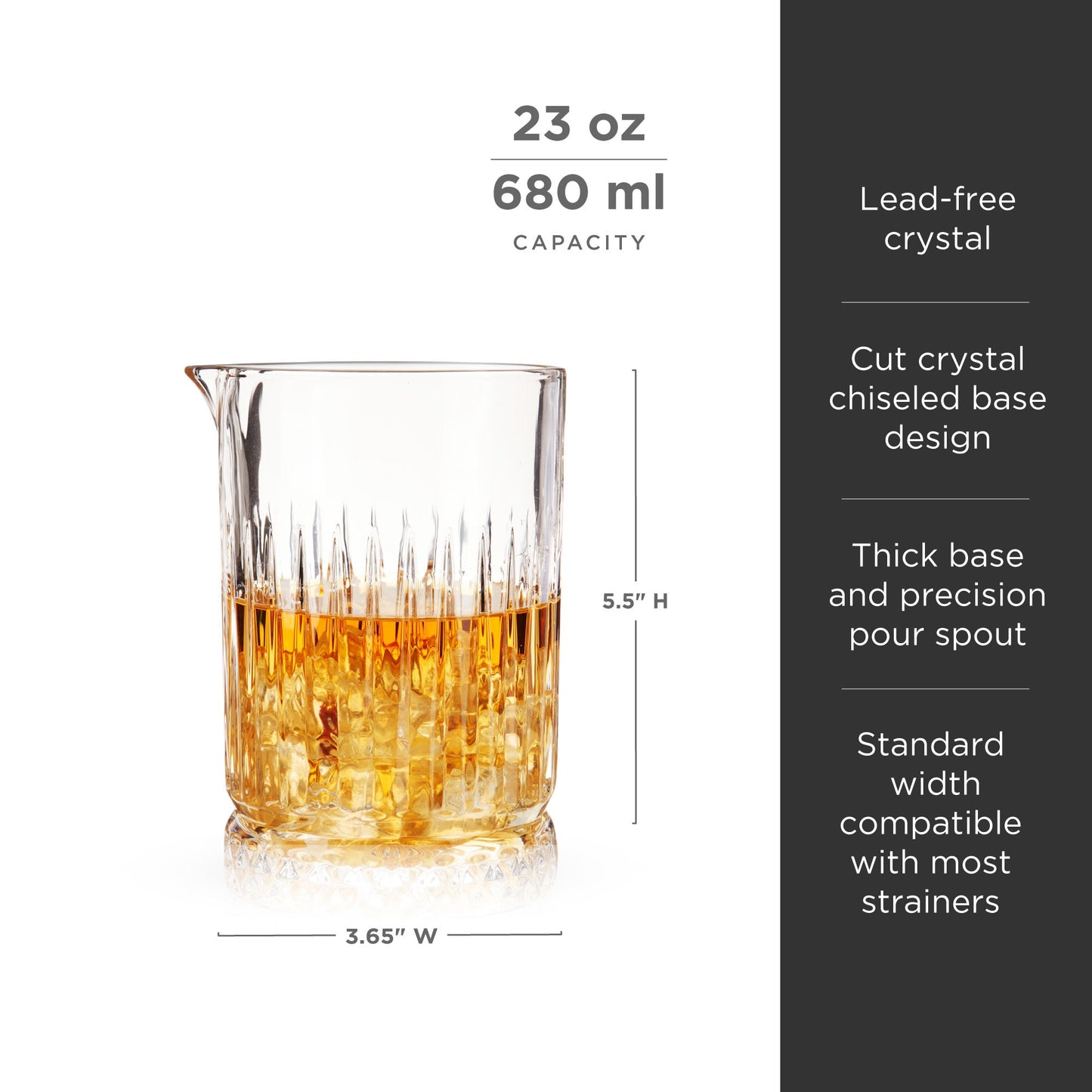 Professional Pedestal Crystal Mixing Glass