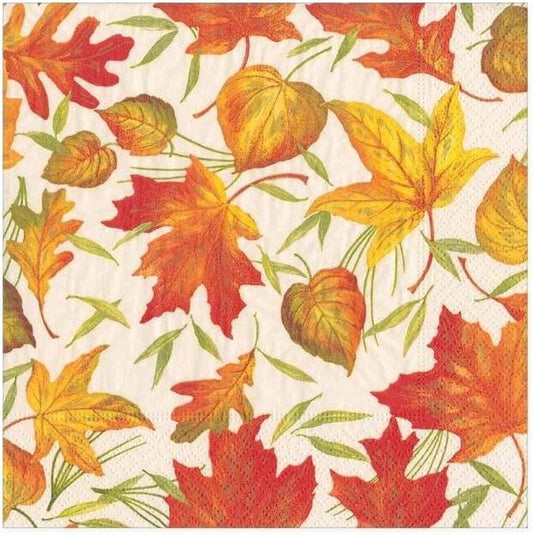 Woodland Leaves and Autumn Cocktail Napkins autumn leaf print by The Country Christmas Loft on Tampa Home & Garden Store