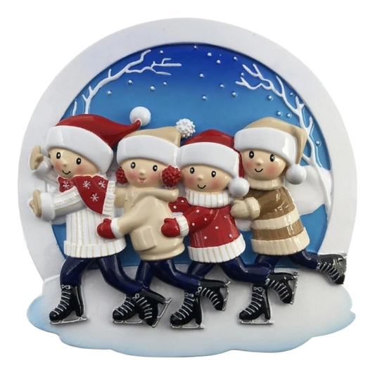 Ice Skating Family of 4 Ornament - Tampa Home & Garden Store
