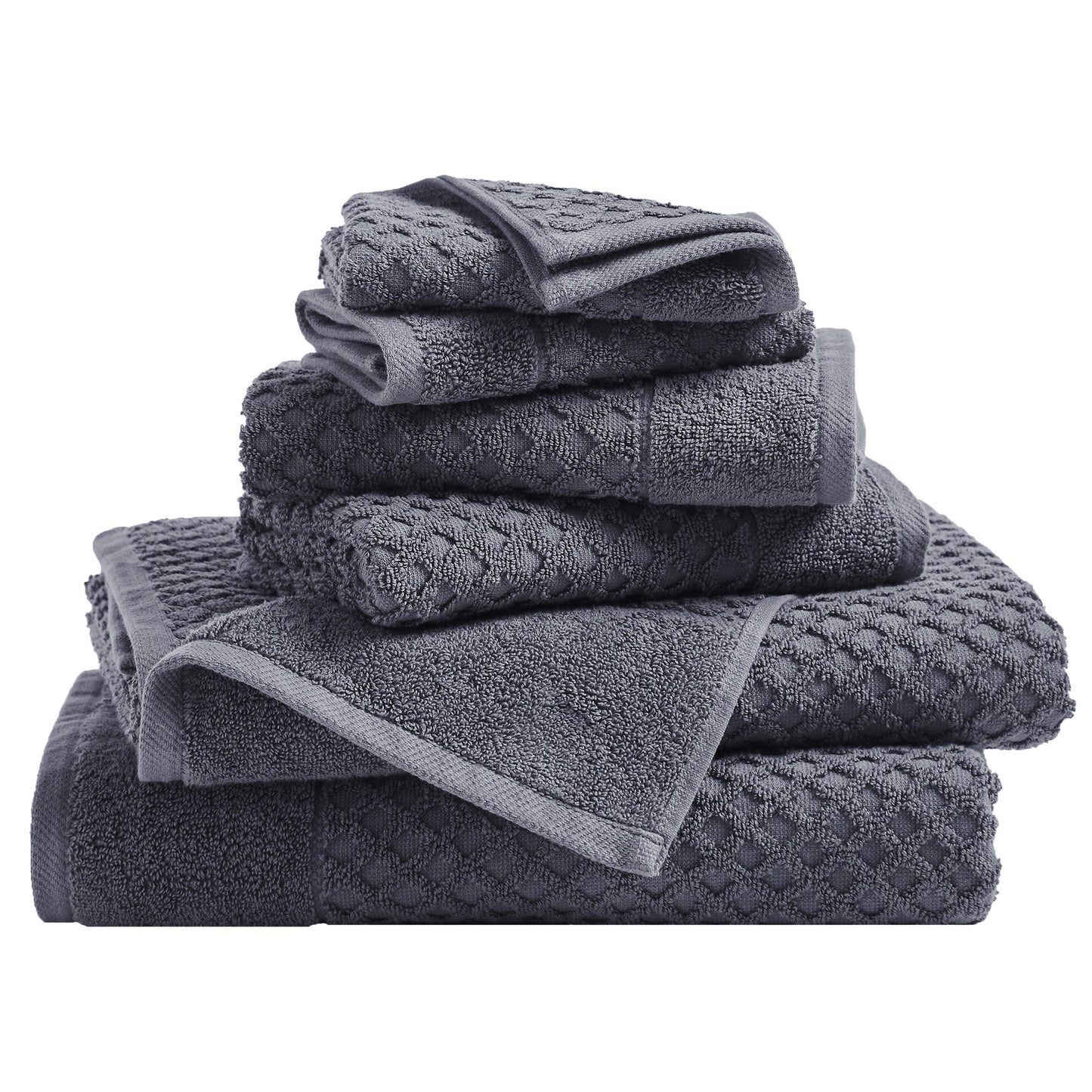 Cotton Diamond Waffle Weave Bath Towel Set