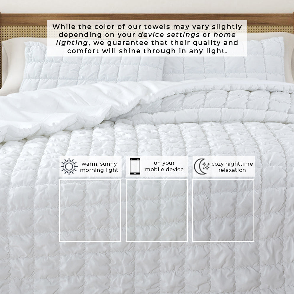 Soft Marshmallow Texture Quilt Set and Bedding