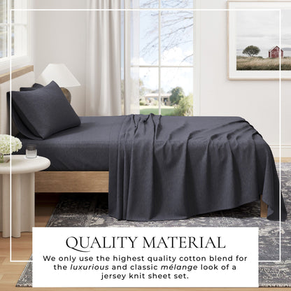 Heathered Jersey and Cotton Blend Bed Sheets
