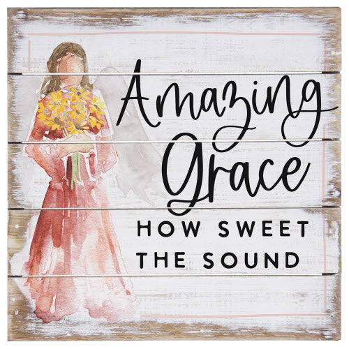 Perfect Pallet Petite Sign  - Amazing Grace Angel - Tampa Home & Garden Store