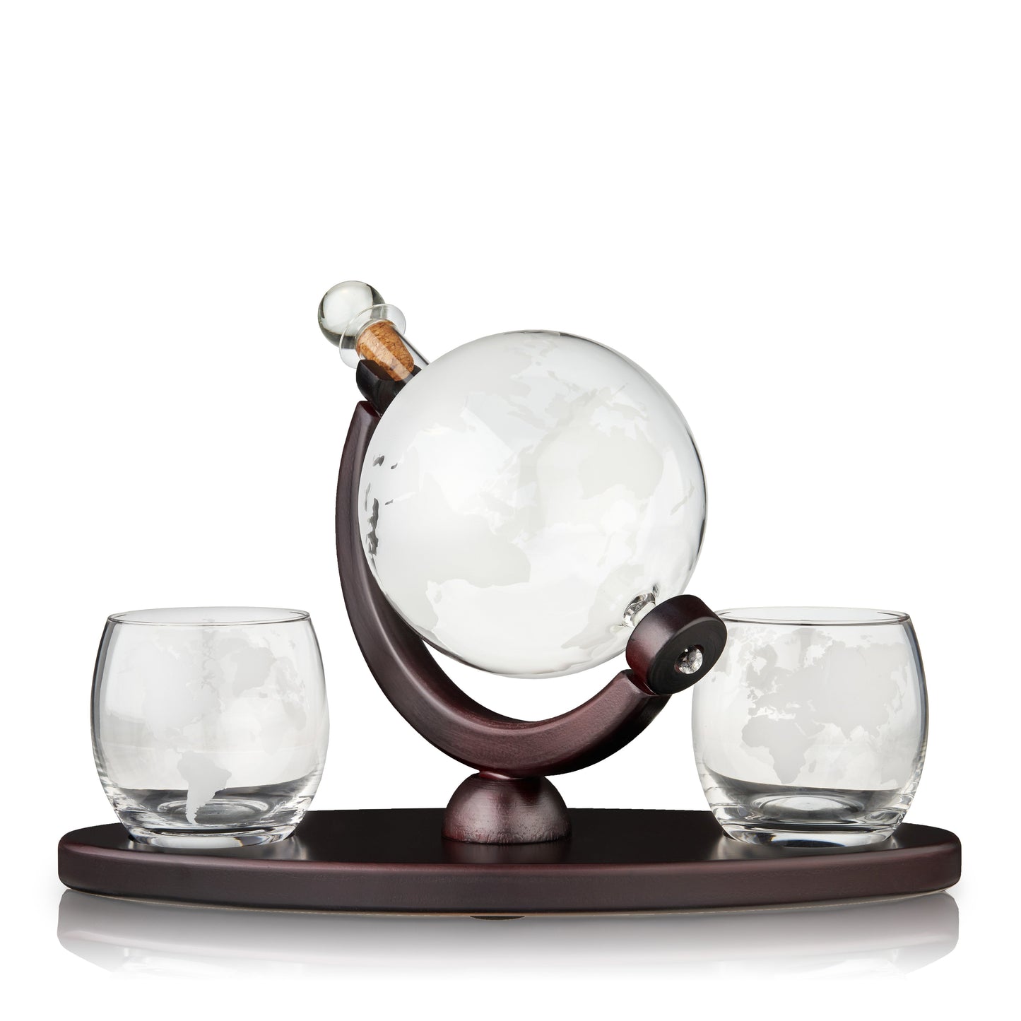 Frosted Globe Decanter and Whiskey Tumblers