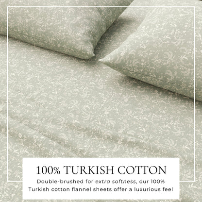 Turkish Cotton Flannel Sheet Set and Floral