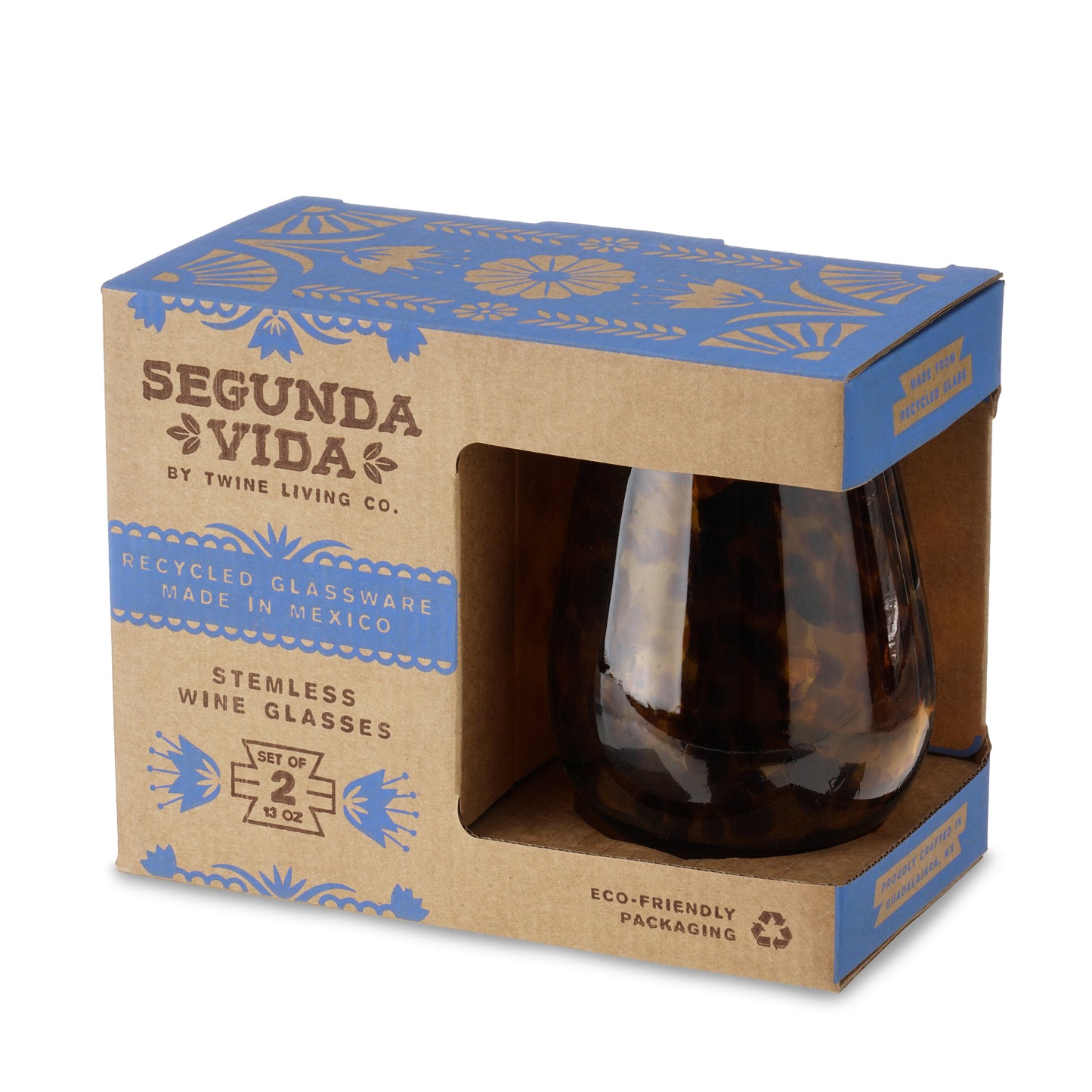 Segunda Vida Turtle and Stemless Wine Glasses