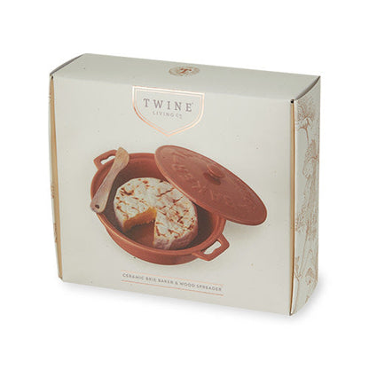 Terra Cotta Brie Baker With Lid And Spreader