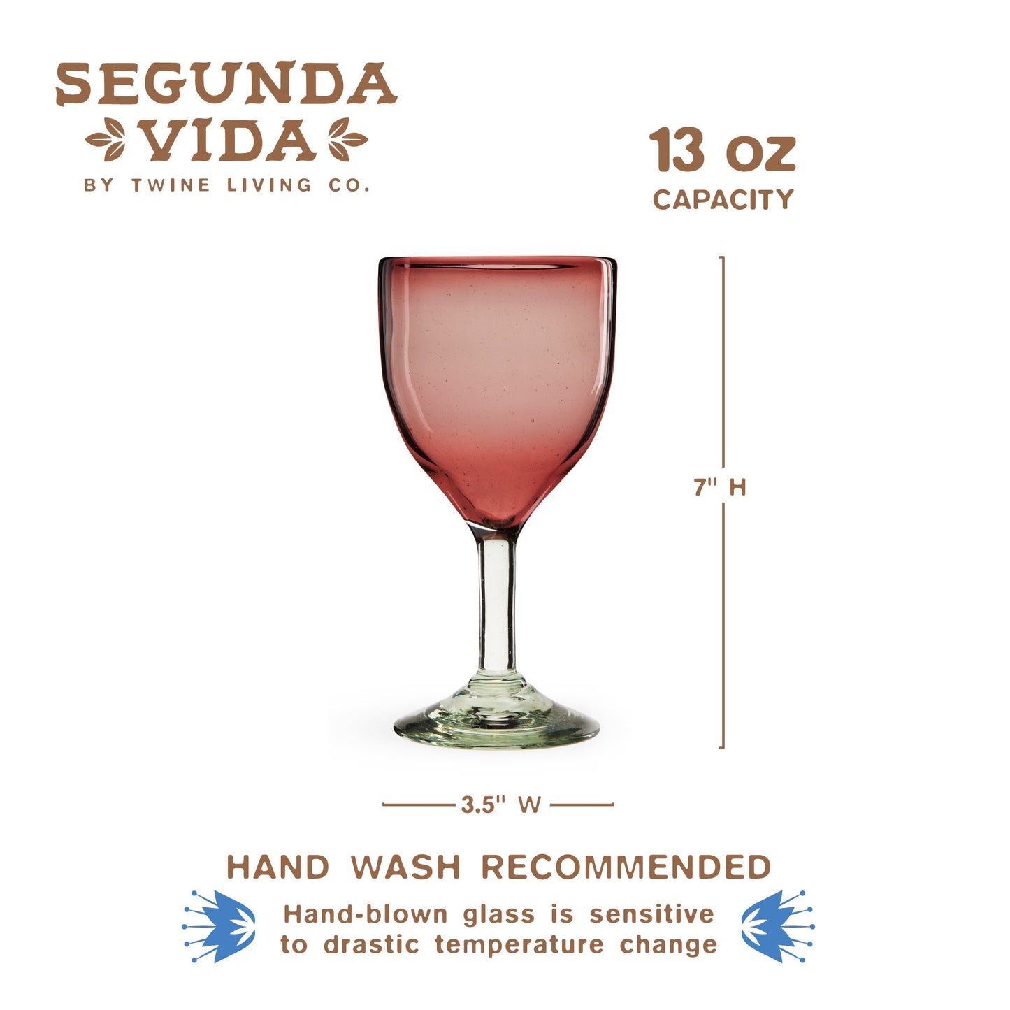Segunda Vida Recycled Stemmed Wine Glasses