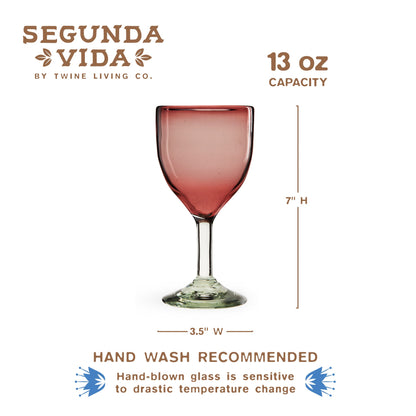 Segunda Vida Recycled Stemmed Wine Glasses