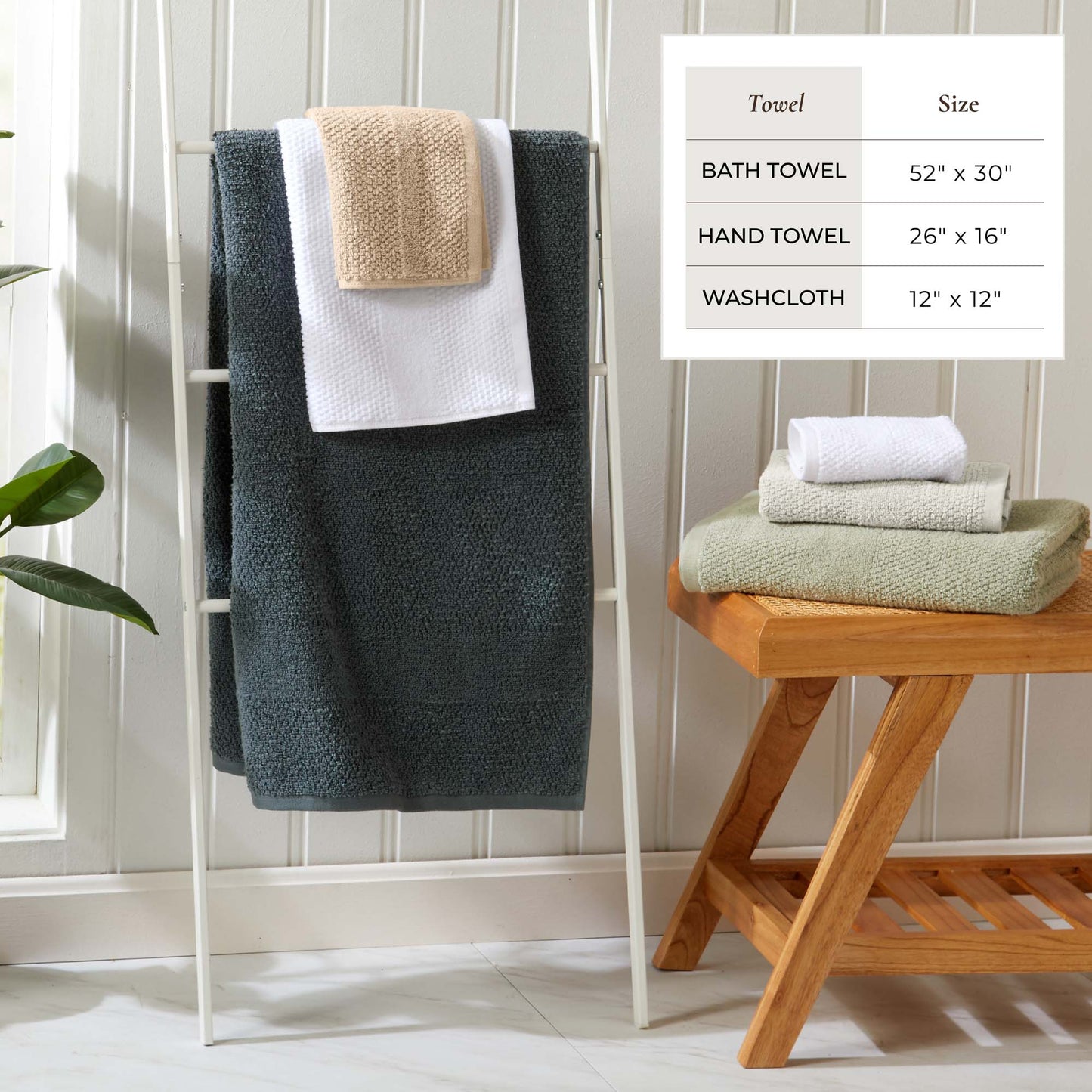 Pure Cotton Woven Bath Towel Set and a Soft Feel