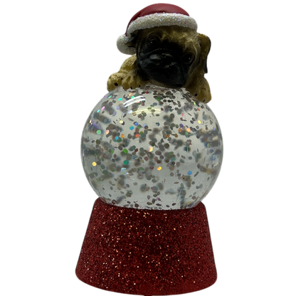 Bola de nieve iluminada con forma de pug