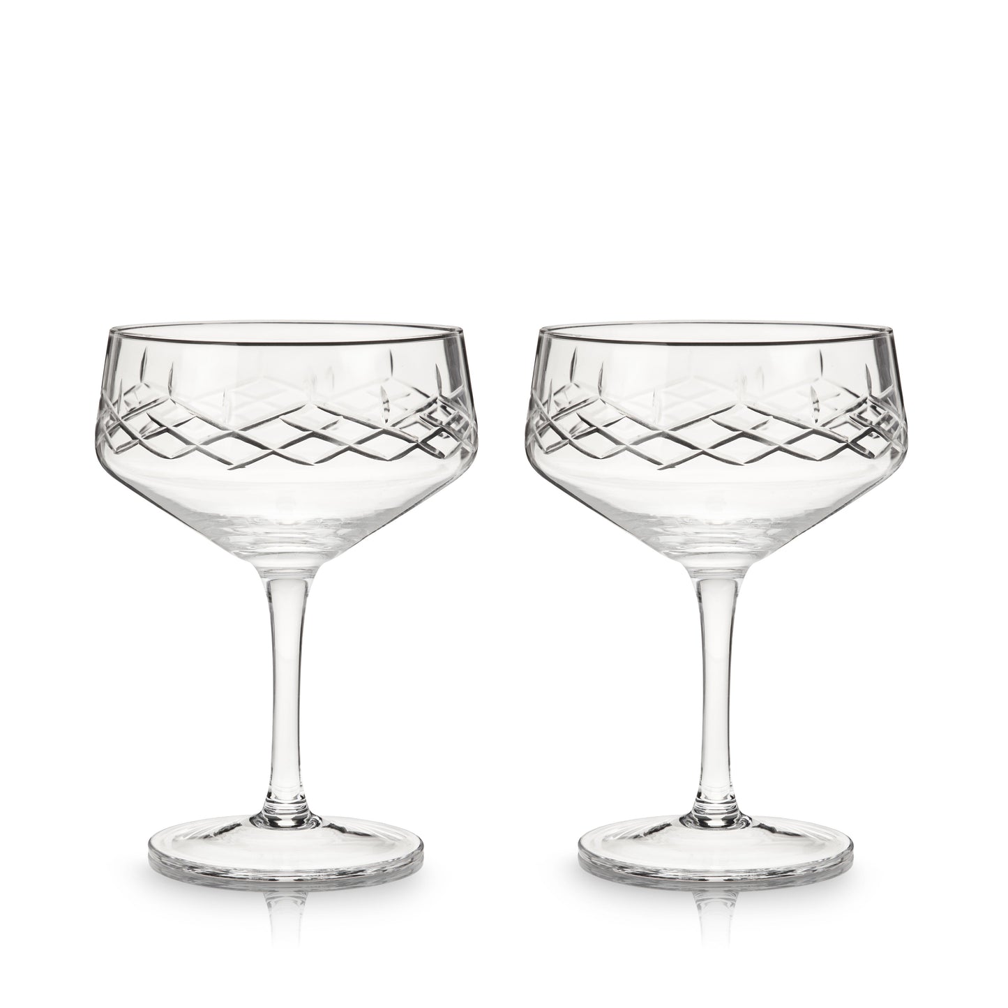 Lead Free Crystal Coupe Glasses and Cocktail Set