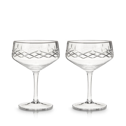 Lead Free Crystal Coupe Glasses and Cocktail Set
