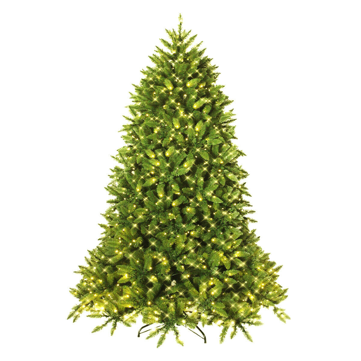 Premium Hinged Artificial Fir Christmas Tree with LED Lights by DirectDeals, lush green branches on Tampa Home & Garden Store