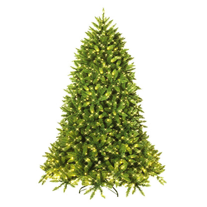 Premium Hinged Artificial Fir Christmas Tree with LED Lights by DirectDeals, lush green branches on Tampa Home & Garden Store