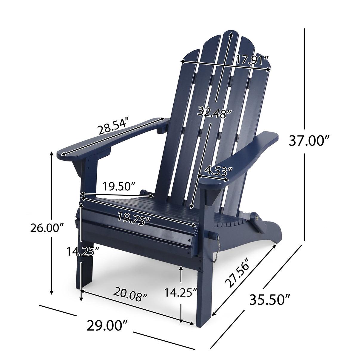 Hollywood Adirondack Chair for the Backyard by HouseOfZazla navy blue outdoor patio seating on Tampa Home & Garden Store
