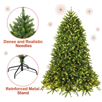 Premium Hinged Artificial Fir Christmas Tree with LED Lights Dense needles DirectDeals on Tampa Home & Garden Store