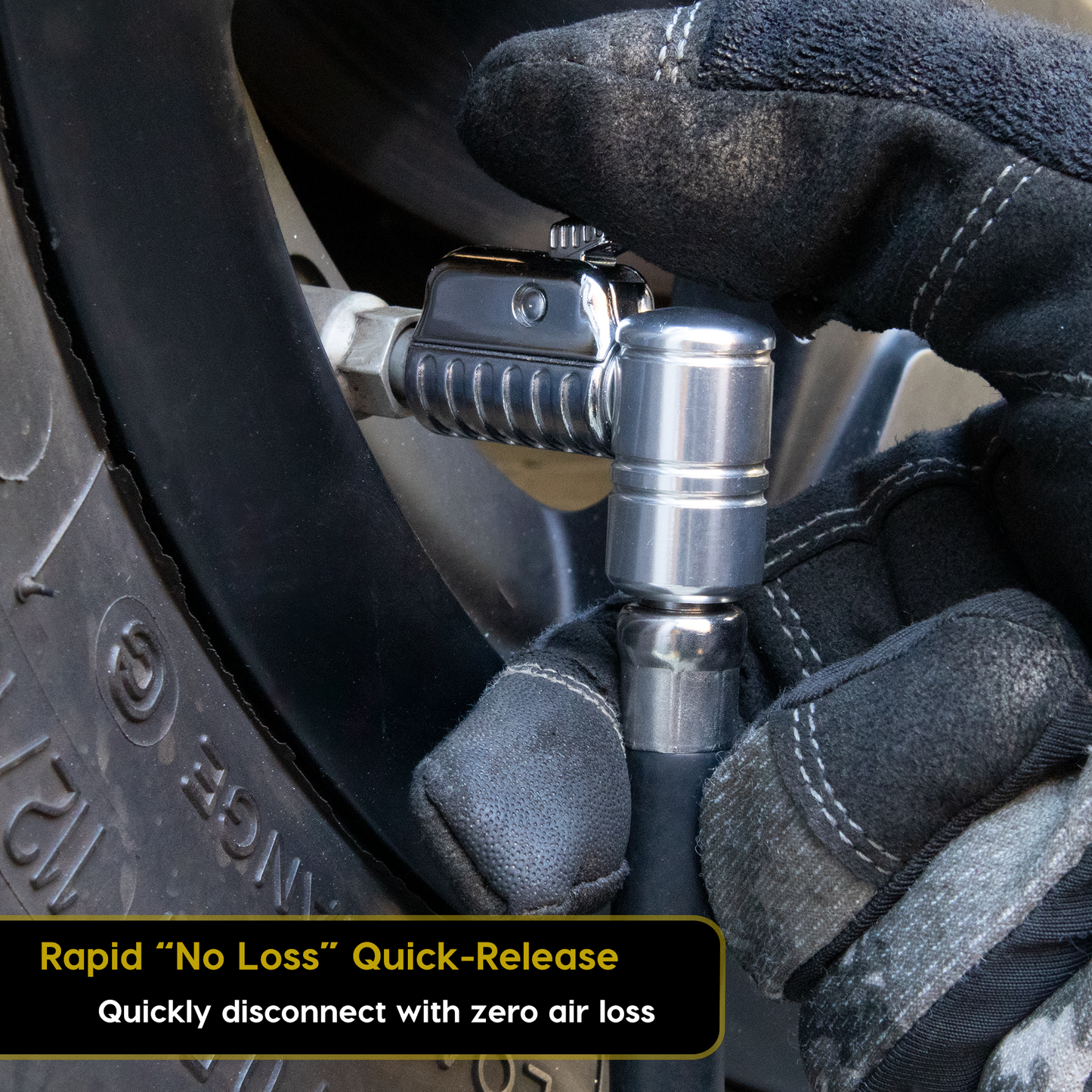 Rallonge de tuyau de gonflage Lightning L2X avec embout autobloquant | Adaptateur de tuyau d'air verrouillable breveté pour pompes à pneus (flux ouvert)