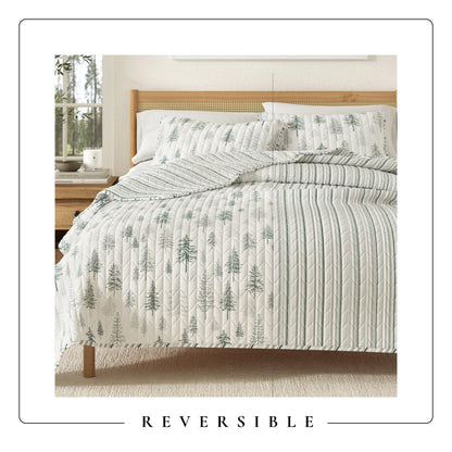 Rustic Woodland and Plaid Quilt Set for Bedroom