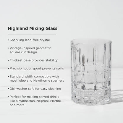 Highland Crystal Mixing Glass For the Home Bar