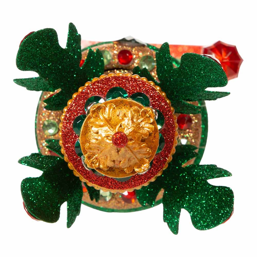 Cascanueces con sombrero de hojas rojas y verdes de Hollywood (45 cm)