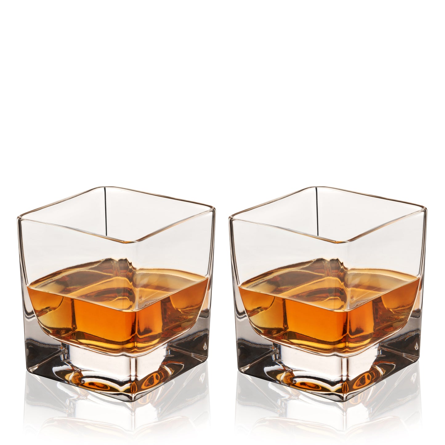 Braque Square Base Crystal Rocks Glass Set