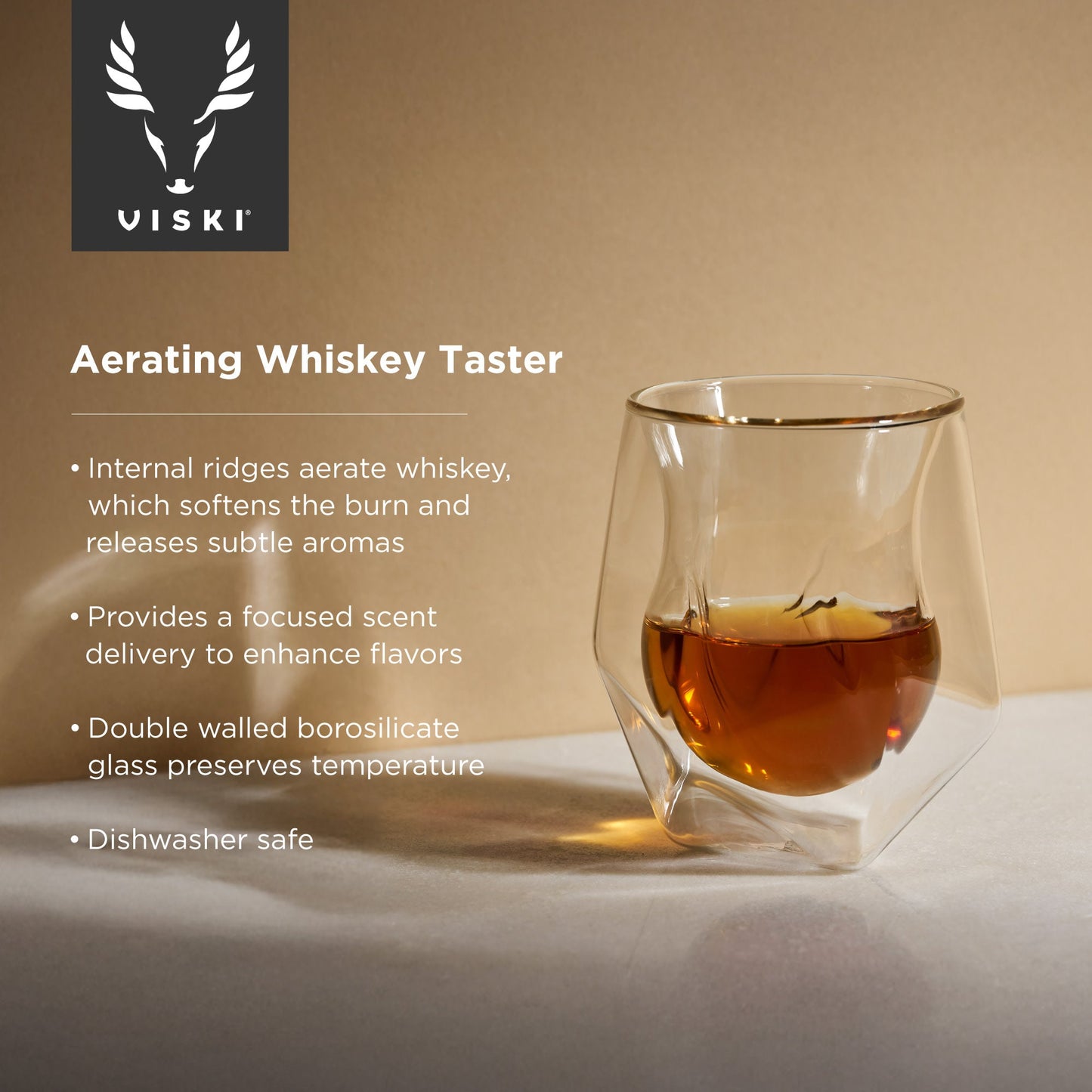 Aerating Whiskey Taster with a Tulip Shape