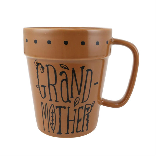 Mug à café en forme de pot de fleurs - Grand-mère