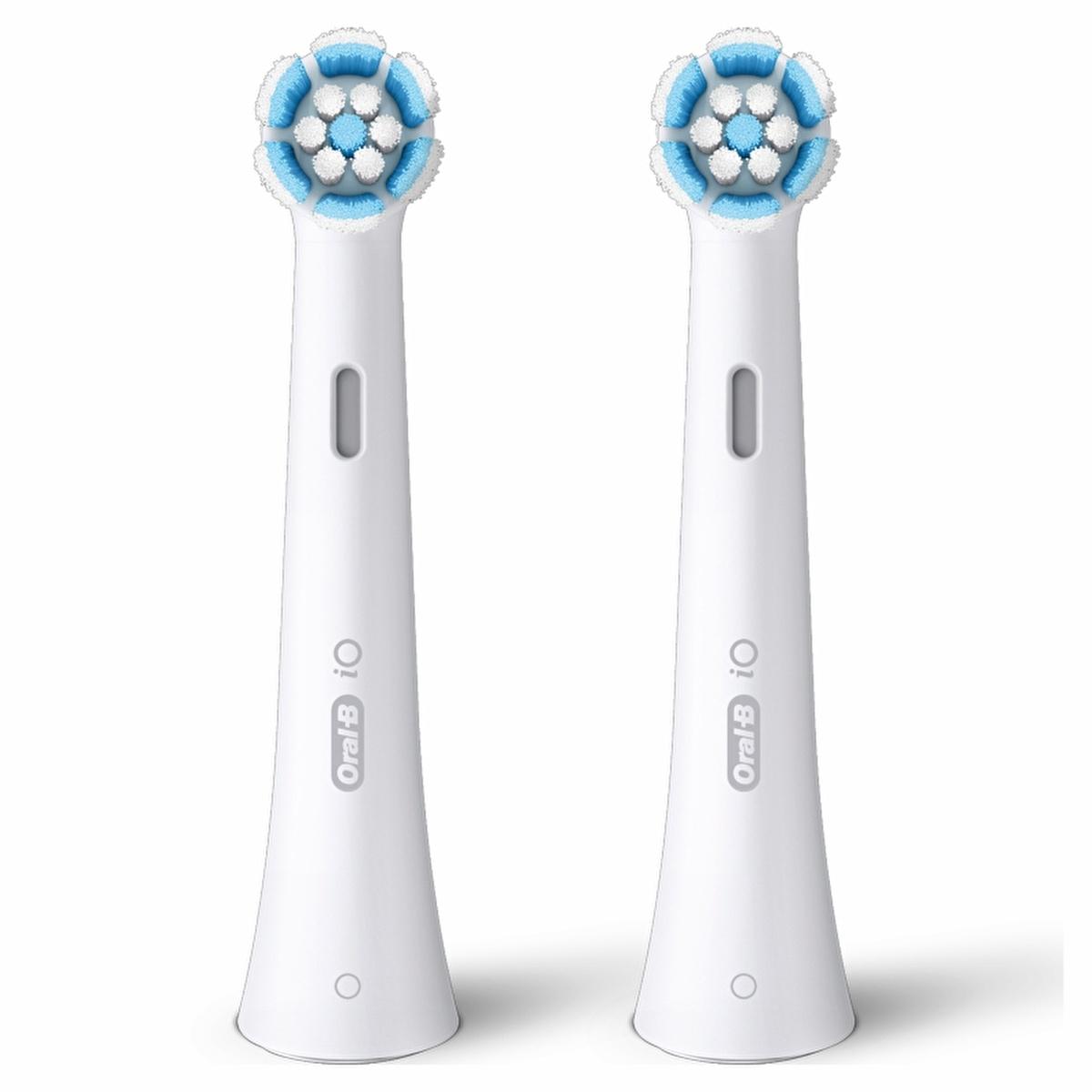 Oral-B iO Gentle Care Toothbrush Heads, 2-pack with blue/white bristles on Tampa Home & Garden Store
