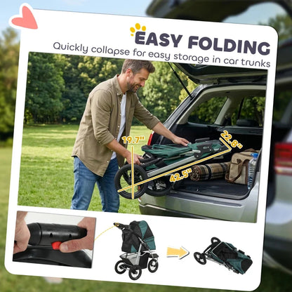 Compact All-Terrain Pet Stroller dark teal foldable by Furr Baby Gifts on Tampa Home & Garden Store