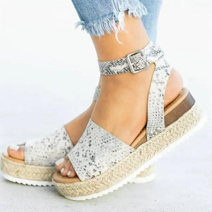 Leopard Print Platform Sandals for Women