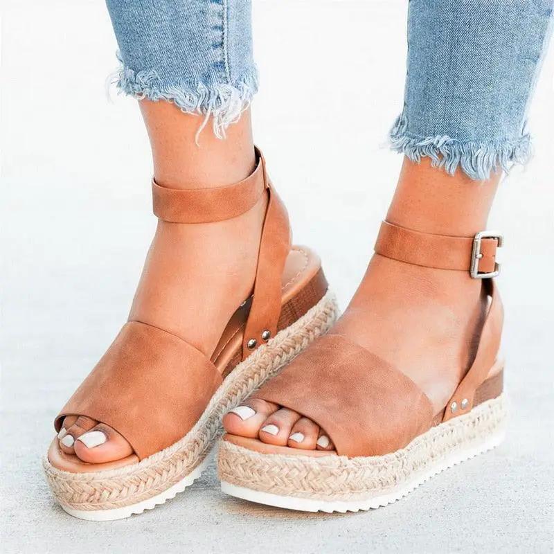 Leopard Print Platform Sandals for Women