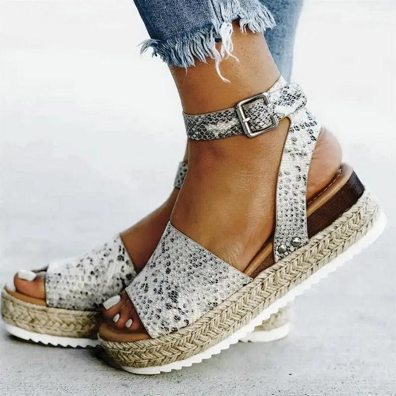 Leopard Print Platform Sandals for Women