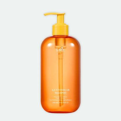 Shampoo LADOR ACV Vinegar 530ml Seoulia orange bottle with yellow pump on Tampa Home & Garden Store