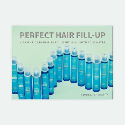 LADOR Perfect Hair Fill-Up hair ampoule set, 20x 13ml blue vials in a mint box by Seoulia on Tampa Home & Garden Store
