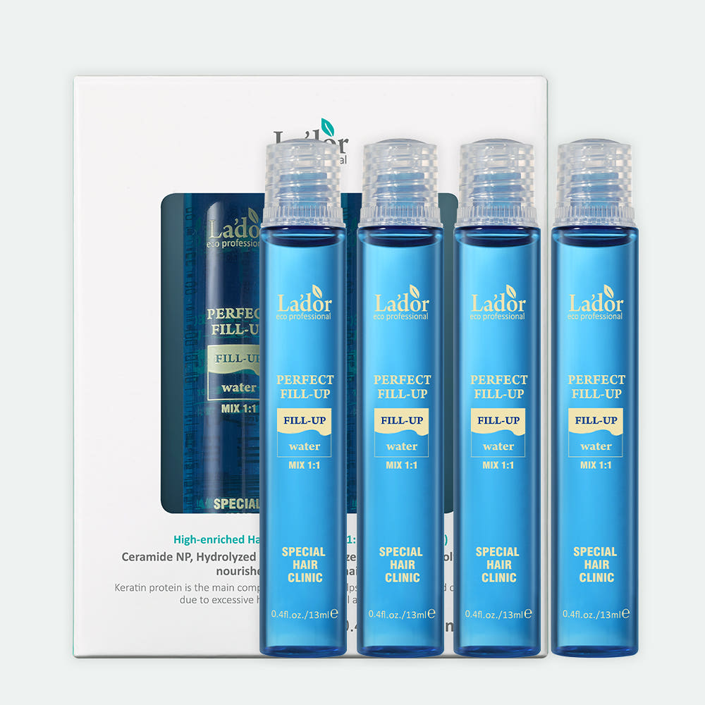 Lador Perfect Hair Fill-Up hair ampoule set, 4 x 13ml blue bottles on Tampa Home & Garden Store
