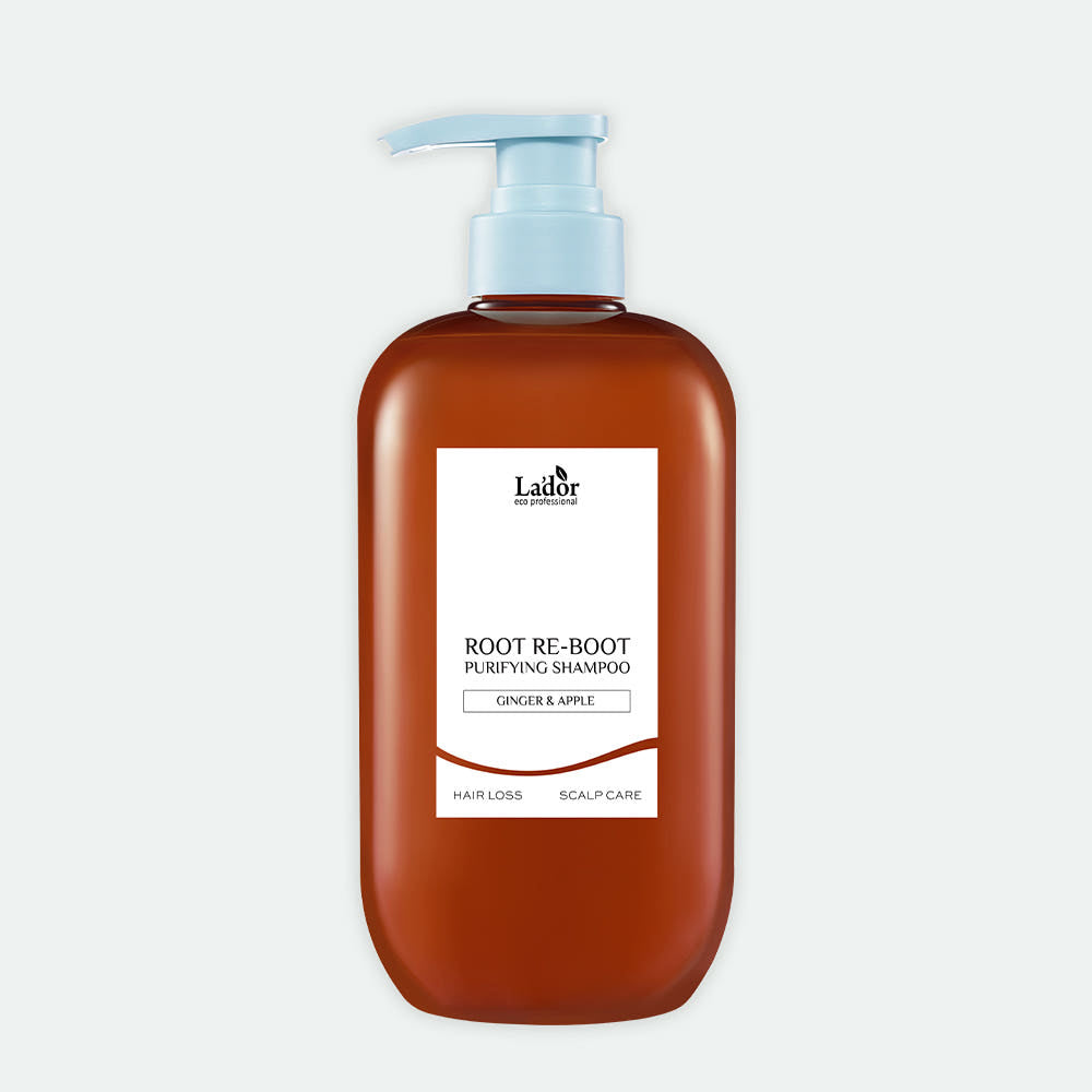 Lador Root Re-Boot Purifying Shampoo 800ml bottle with blue pump, ginger & apple formula on Tampa Home & Garden Store