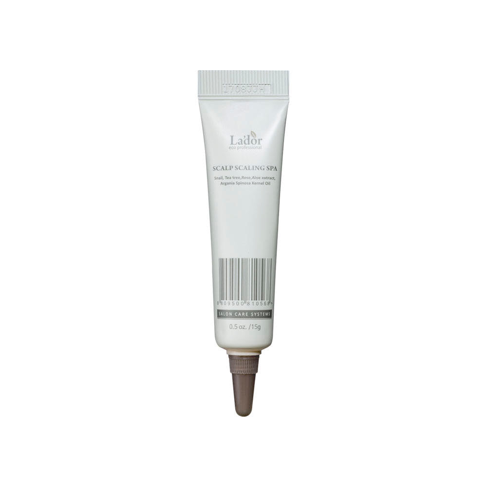 LADOR Scalp Scaling Spa Ampoule white tube with brown applicator tip, Seoulia hair serum on Tampa Home & Garden Store