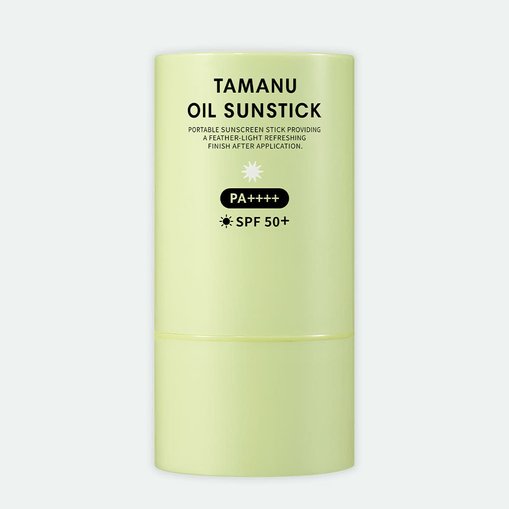 Tamanu oil sun stick with SPF 50+ PA++++ in a pale lime-green tube on Tampa Home & Garden Store