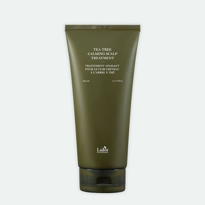 Lador Tea Tree Calming Scalp Treatment 330ml olive green tube hair treatment on Tampa Home & Garden Store
