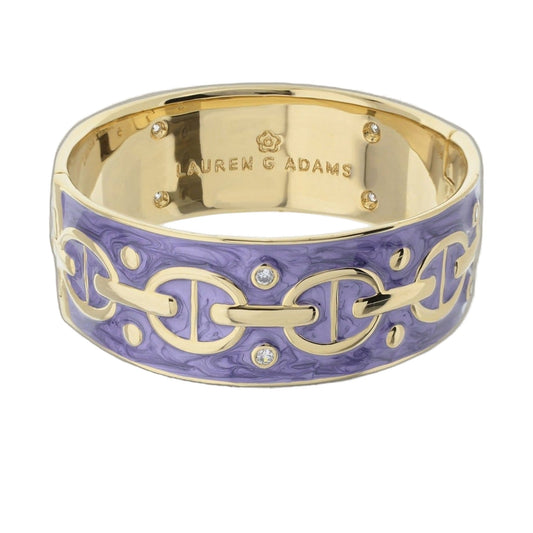 Laguna Links Bangle purple enamel with gold-tone hinges by Lauren G Adams on Tampa Home & Garden Store